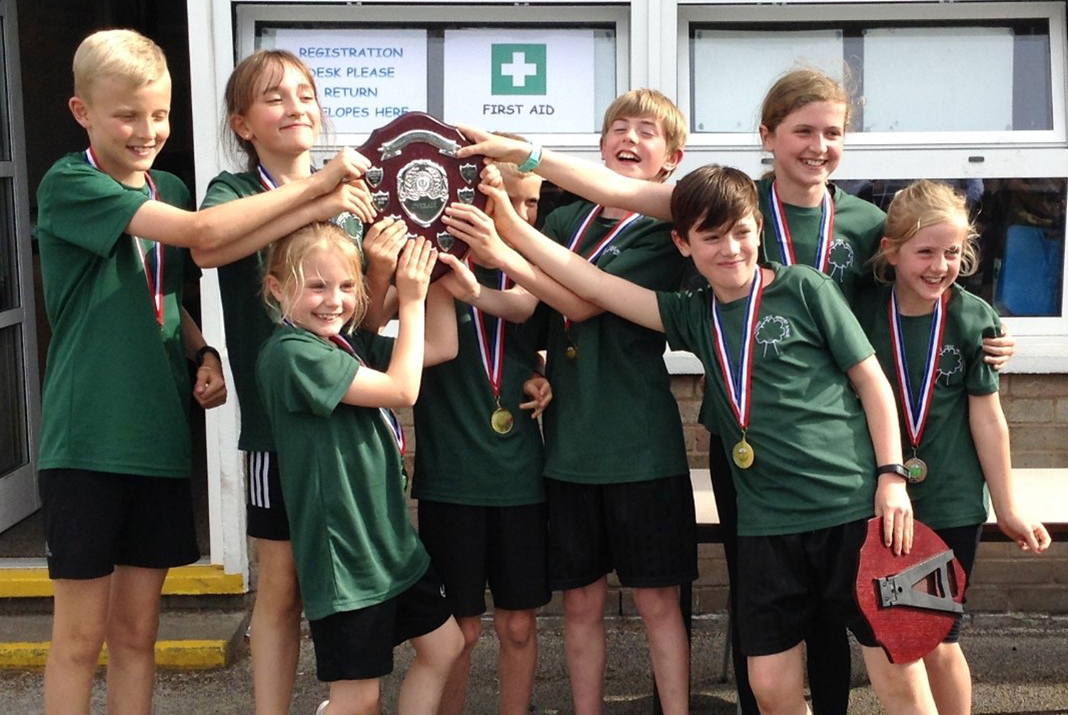 Cherry Tree Primary School boys and girls teams, the overall winners