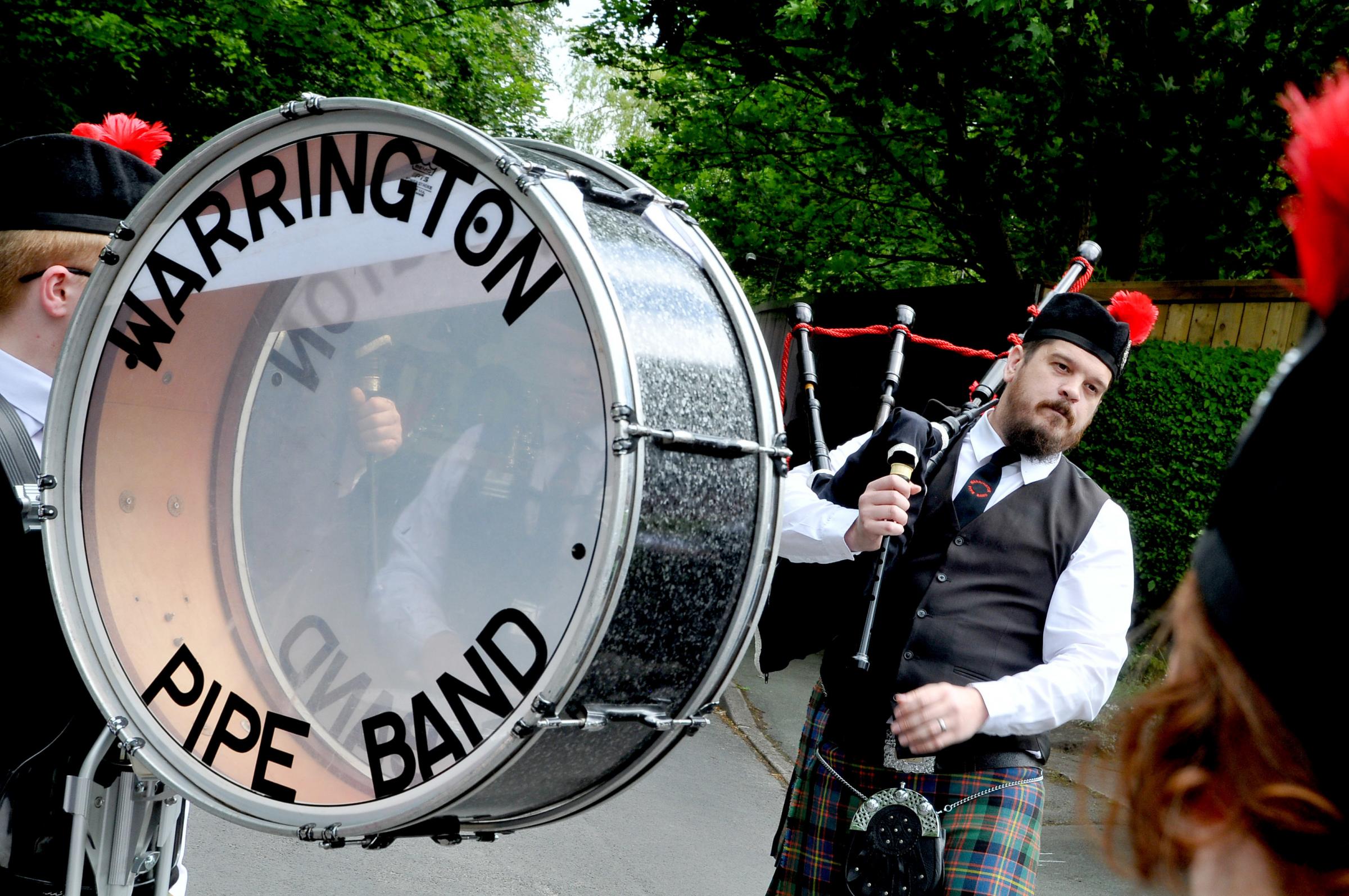 Warrington Pipe Band were in attendance