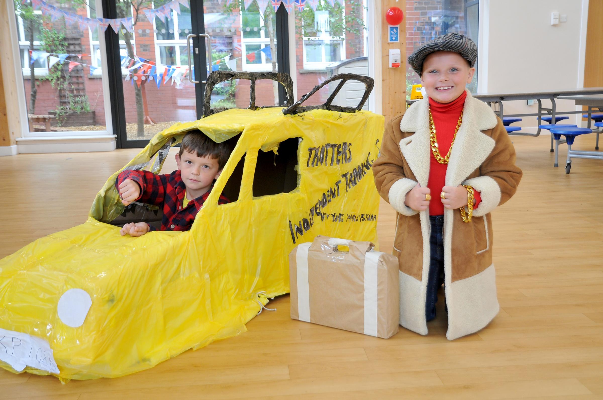 Evelyn Street Primary School pupils Jack Warburton as Rodney and Oliver Austin as del Boy