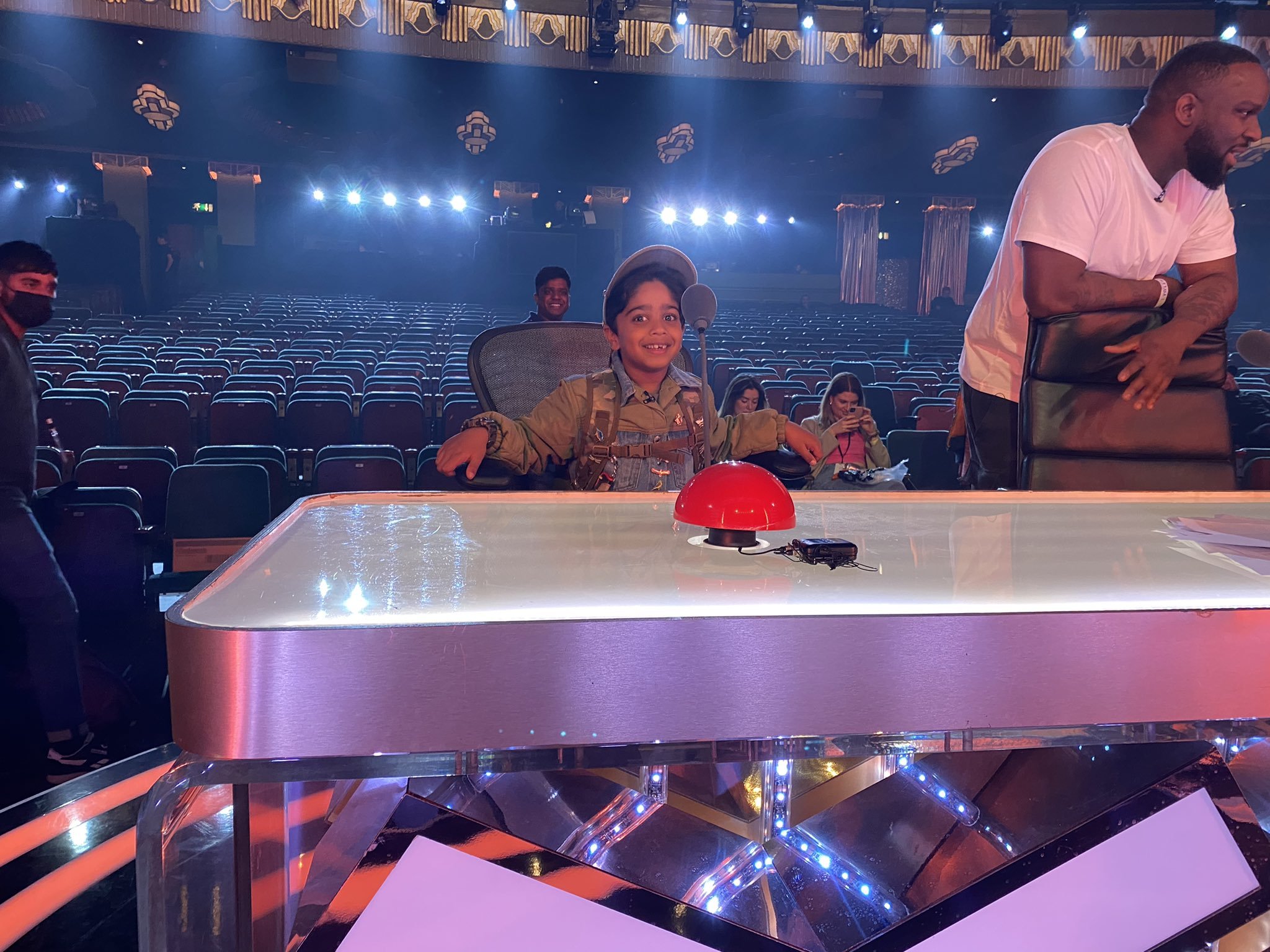 He tried out the seats on the judges panel