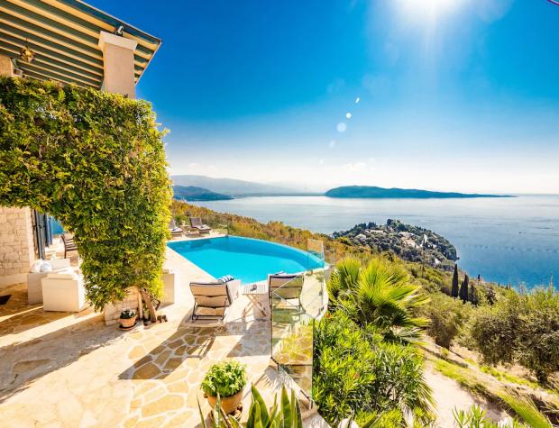 Warrington Guardian: Exquisite Family Villa With Spectacular Ocean Views And Heated Infinity Pool - Corfu, Greece. Credit: Vrbo