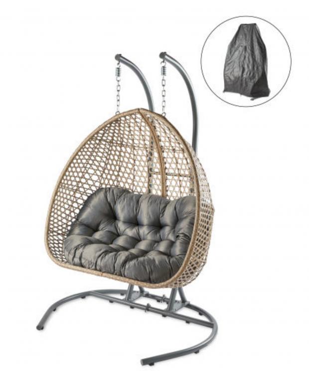 Warrington Guardian: Large Hanging Egg Chair with Cover. (Aldi)