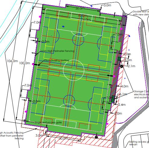 Warrington Guardian: The new pitch will accommodate 5-a-side, 7-a-side, 9-a-side, and 11-a-side football, as well as providing suitable training facilities for rugby 
