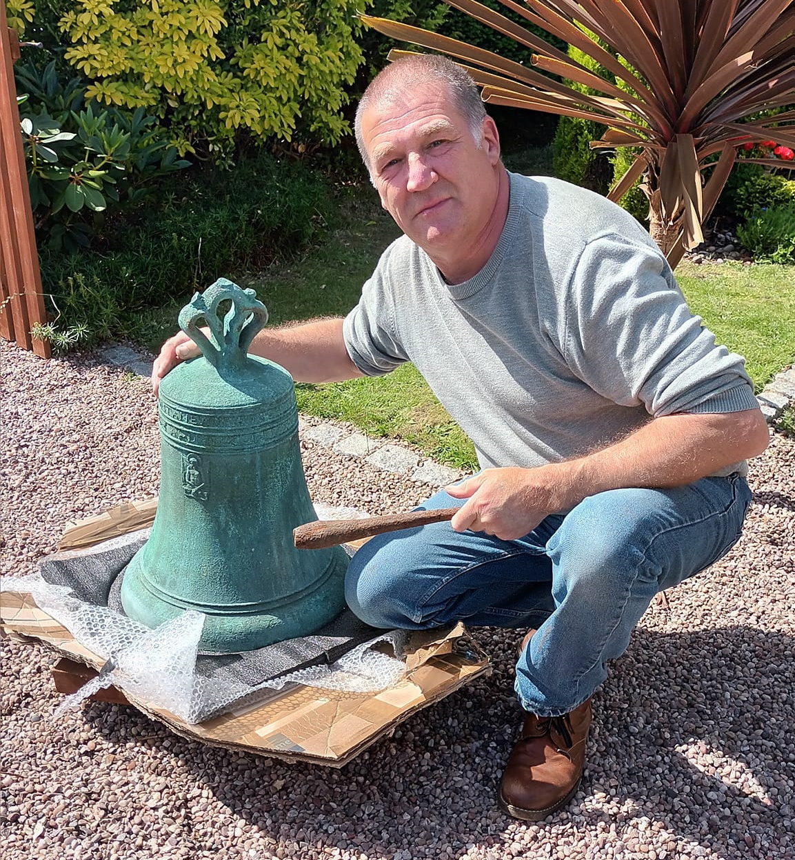 Paddington historian James Balme with the Sanctus bell he rescued