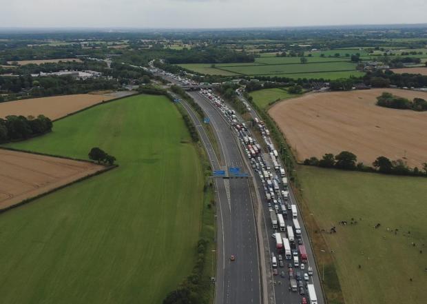 Warrington Guardian: Queues on the M6 yesterday