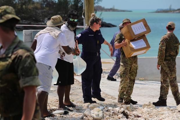 Warrington Guardian: Personnel from RFA Mounts Bay delivering aid in the Bahamas