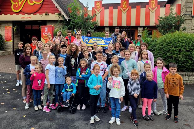Ukrainian children enjoying their visit to Gulliver's World theme park