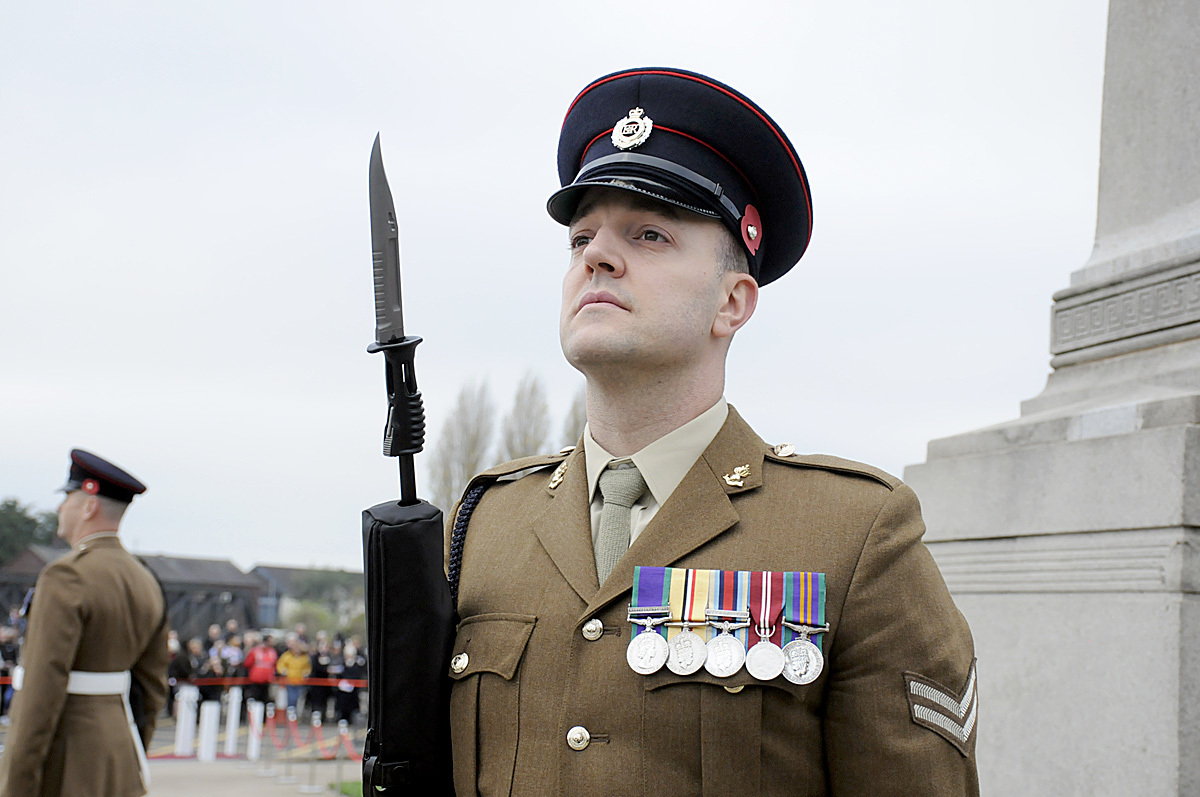 Members of the armed forces attended the ceremony. Picture: Mike Boden
