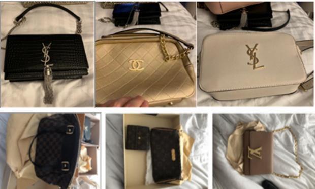 Images of stolen handbags found on Mees phone
