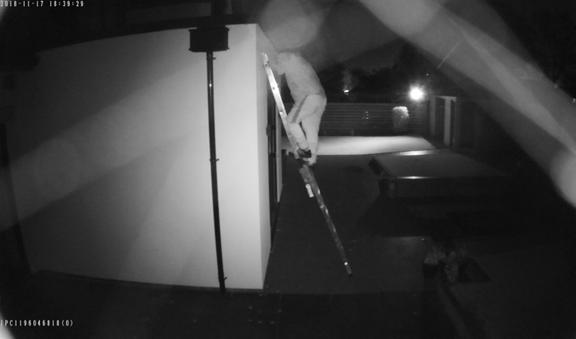 CCTV footage showing the offenders using a ladder to access an address