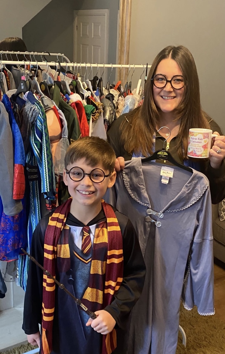 Keira and her son Jake dressed as Harry Potter