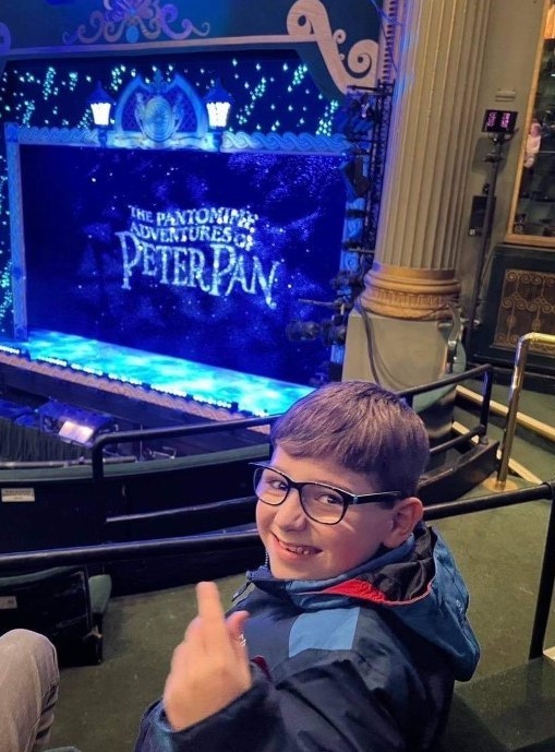 Lewis has been enjoying his trips to the theatre especially Peter Pan earlier this year
