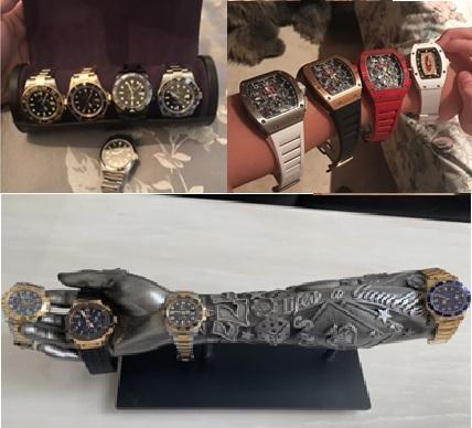 Expensive designer watches were seized