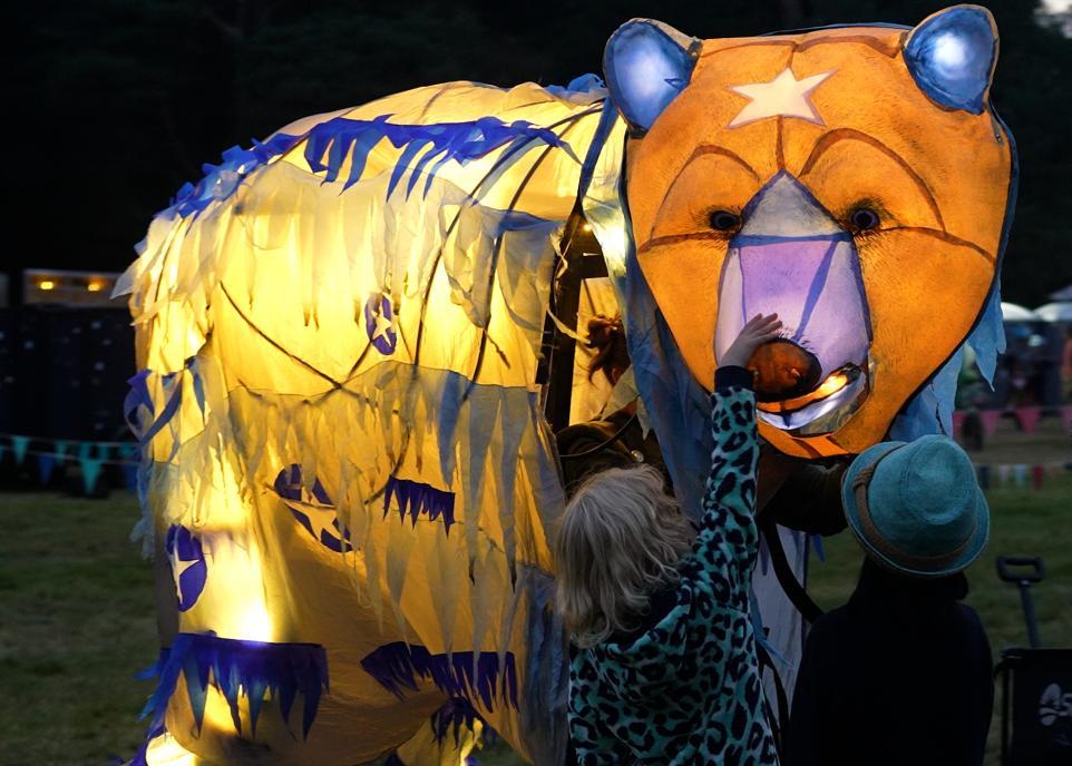 Yuletide star bear is enchanting children on the glittering trail at Tatton Park this Christmas (Image Gavin Repton for Wild Rumpus)