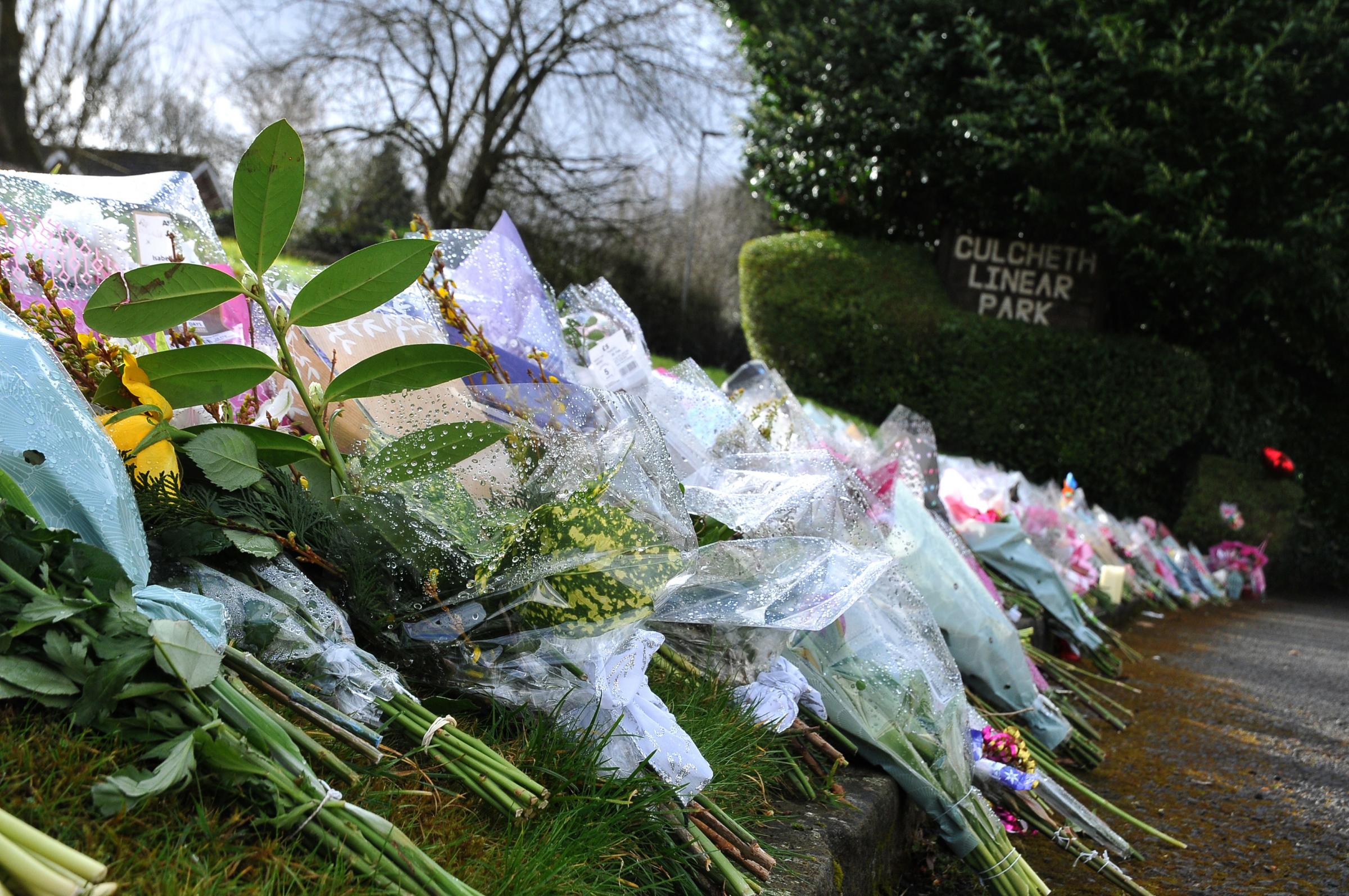 Floral tributes to Brianna were laid at Culcheth Linear Park in February