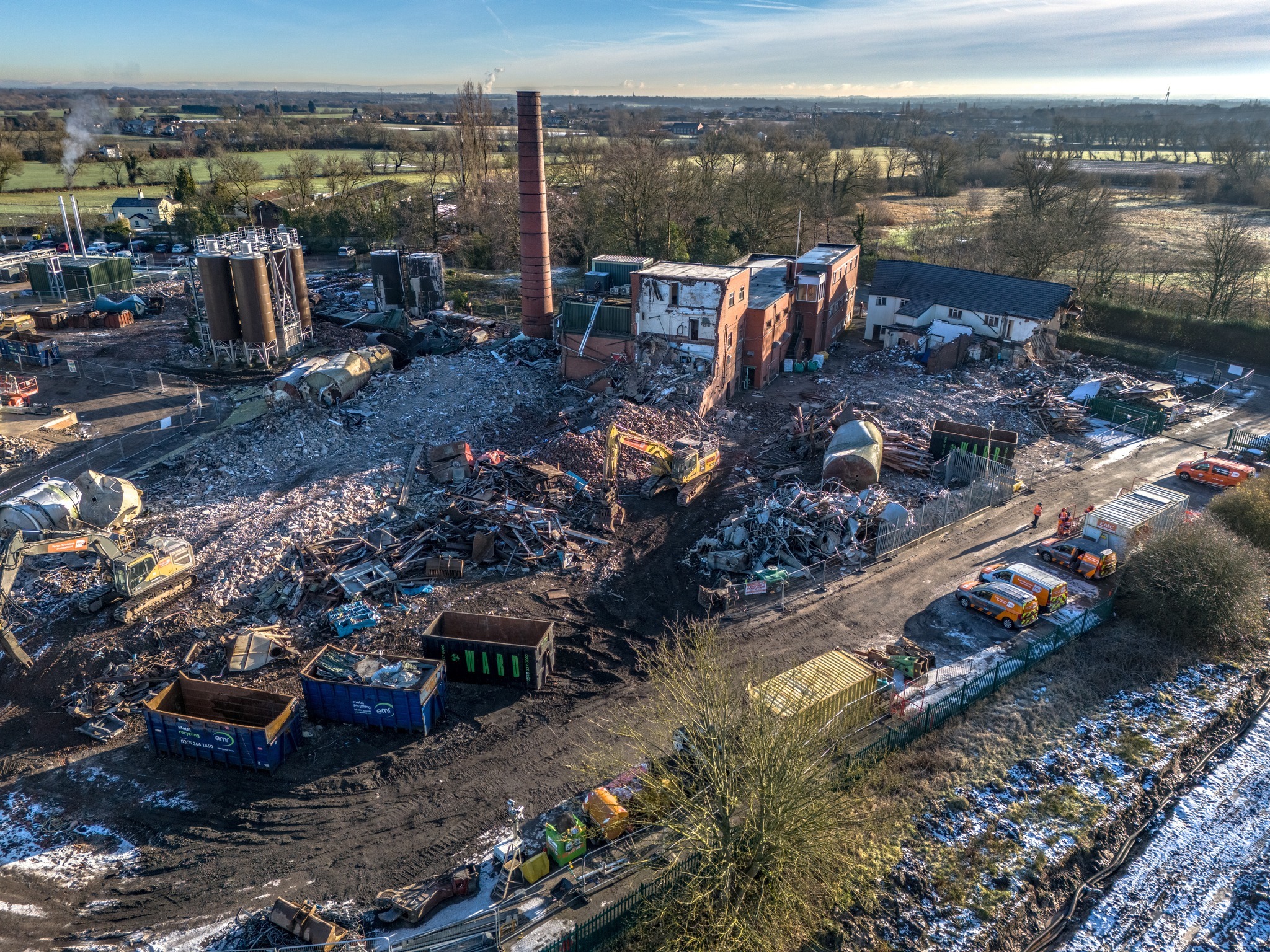 Demolition work being carried out at Burtonwood Brewery. Picture: Allan Mason
