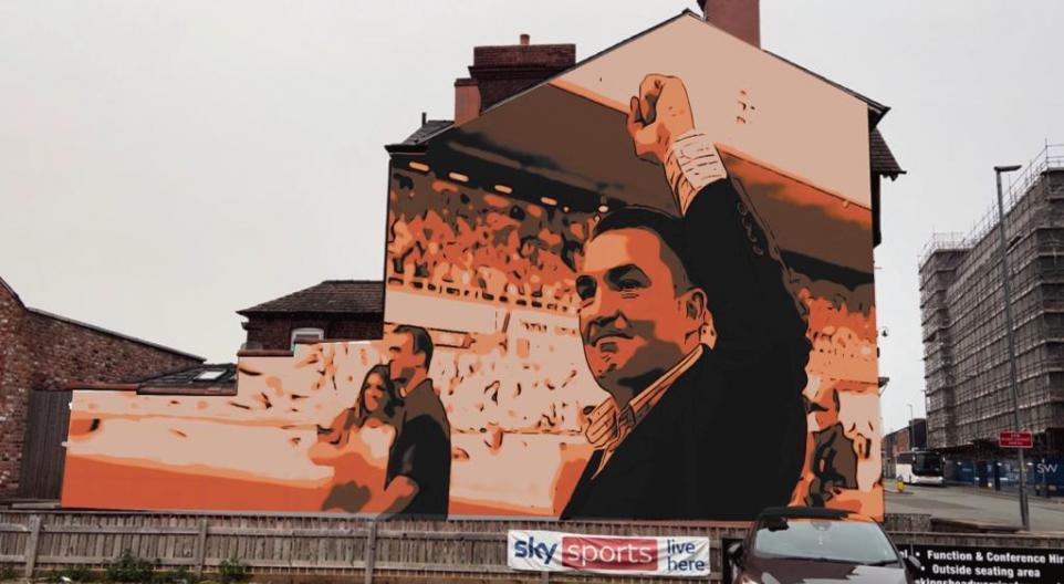 The proposed mural of Paul Cullen on the side of the Kings Head pub