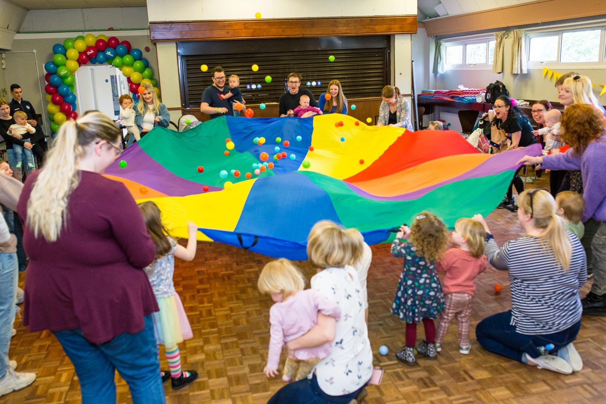 Babies, toddlers and pre schoolers love the parachute game