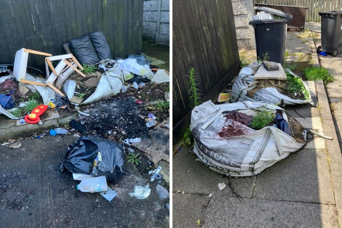 Fly-tipping rpeorted on Torus land on Grasmere Avenue in Orford before it was cleared