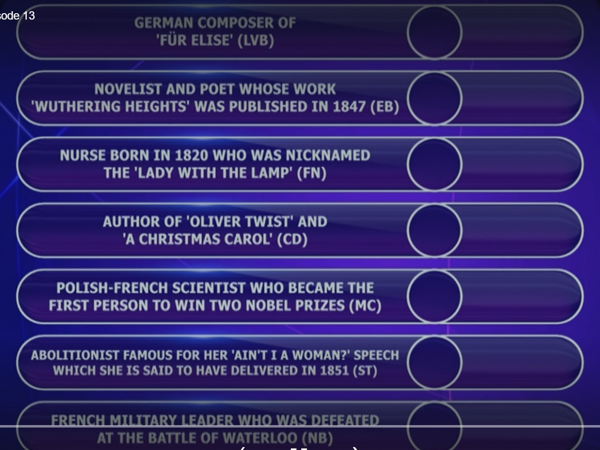 Which answer was pointless? (Image BBC)