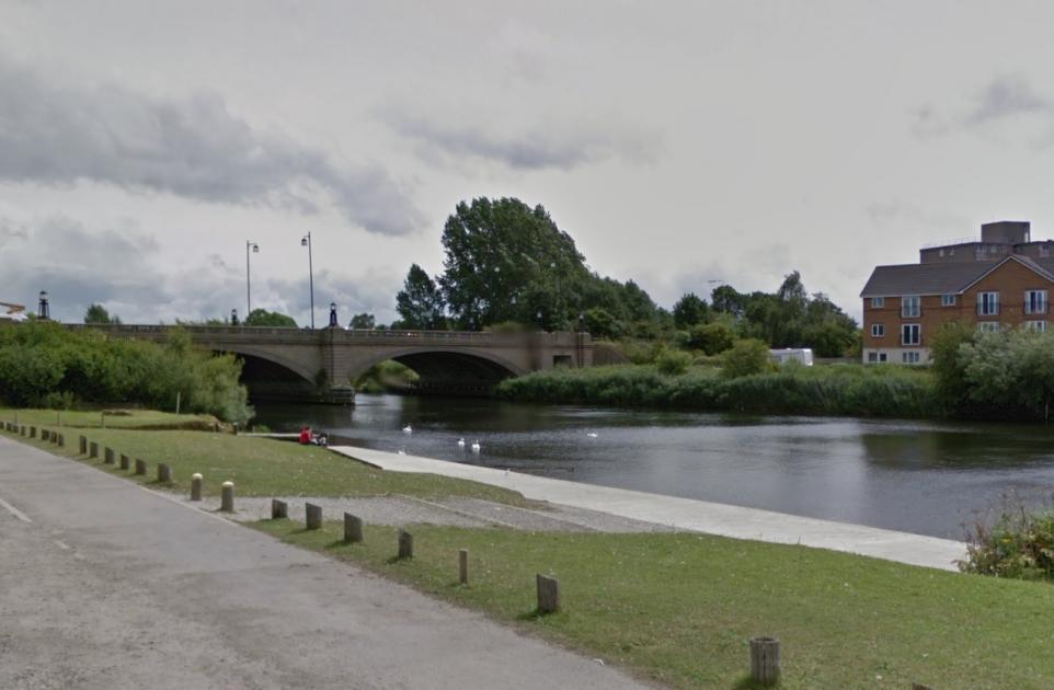 Emergency services rushed to the River Mersey in Warrington. Picture: Google Maps