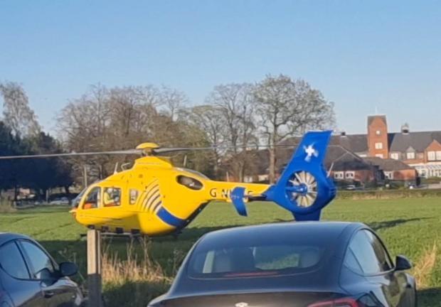 An air ambulance was dispatched to attend the incident