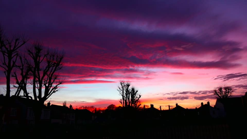 Red clouds over Latchford by David Noble