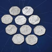 Royal Mint reveals the ten rarest 50p coins. Credit: Royal Mint/PA Wire