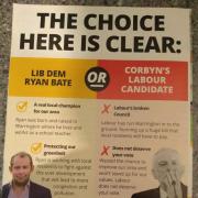 The leaflet handed out by the Liberal Democrats