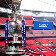 The Rugby League Challenge Cup standing proud at Wembley. Picture: SWpix.com