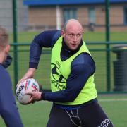 Chris Hill in pre-season training for the 2021 season with Warrington Wolves