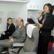 Prince Edward joins the college's cabin crew students