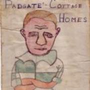 A cartoon which Gordon drew of a Padgate Cottage Homes footballer