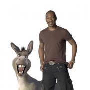 Eddie Murphy and Donkey, the character he voices in the Shrek films
