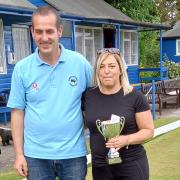 Damian Morrison and Julie Chapman with their trophy