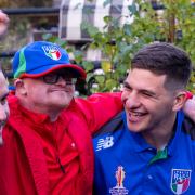 Italy's Rugby League World Cup 2021 players meet volunteers and help out at Newton Community Hospital garden