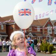 Olivia Beresford, aged  five, with her party  balloon at the Elmsett  Close street party in Great Sankey