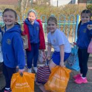The pupils of Broomfields Junior School have collected items for Warrington Foodbank