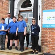 Staff and youngsters at Chaigeley with the award