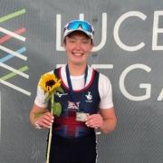 Lucy Glover with her silver medal in Lucerne