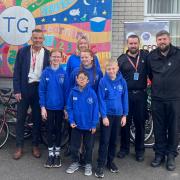 Twiss Green Primary School received six refurbished bikes from inmates at HMP Risley