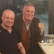 Former world champion boxer Glenn McCrory (right) with Zeytin owner Ozgur Gecim