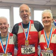 Warrington Athletics Club trio, from left, Stan Ogden, Dave Watson and Dave Gill
