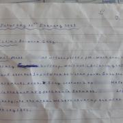 The handwritten 'murder plan' found by police in X's bedroom