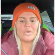 Kerry Katona gave an update while stuck on the M56