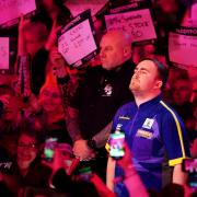 Luke Littler ready to walk to the stage for Tuesday night's semi-final in the PDC World Darts Championship at Alexandra Palace