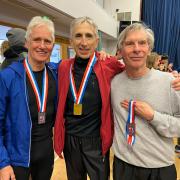 Dave Gill, left, with the other medallists from the British Masters