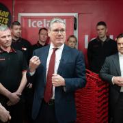 Sir Keir Starmer during his visit to Iceland in Warrington on Monday