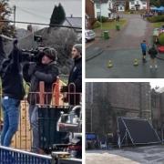 Film crews in Warrington