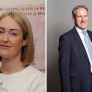 Brianna's mother, Esther Ghey, and schools minister Damian Hinds